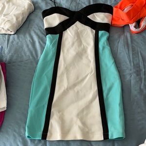 Mini color block dress